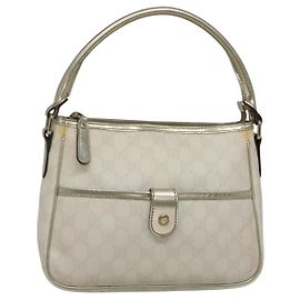 Gucci Borsa a spalla GG Supreme in PVC bianco e oro 190258 Auth SW1471 Bianco D'oro