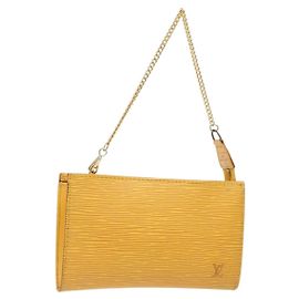 LOUIS VUITTON Bolsa Bucket PM Epi Amarillo LV Auth 140748 Amarillo