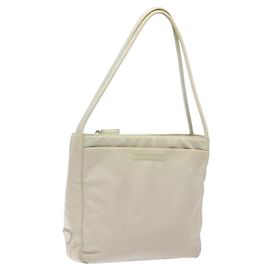 PRADA Tote Bag Nylon Weiß Silber Auth bs28890 Silber Weiß