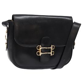 Céline Borsa a Spalla in Pelle Nera e Oro Auth fm4845 Nero D'oro