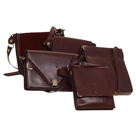CARTIER Bolsa Must Line Couro Camurça 5Set Bordeaux Auth 141369 Bordeaux