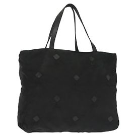 PRADA Borsa a mano in nylon nero argento Auth hk2902 Nero Argento