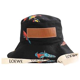 Loewe Cappello in cotone nero Nero