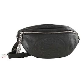 Lacoste Marsupio in pelle nera Nero