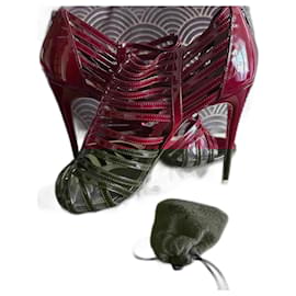 Christian Louboutin-Sandals-Dark red