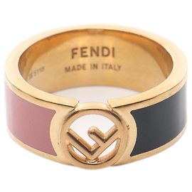 Fendi F Band Ring Gold Plated Pink Green Pink Golden Green