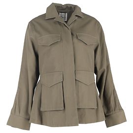 Totême Cargo-Jacke aus khakigrüner Baumwolle Grün Khaki