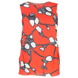 Marni bedruckte ärmellose Bluse aus roter Viskose Rot
