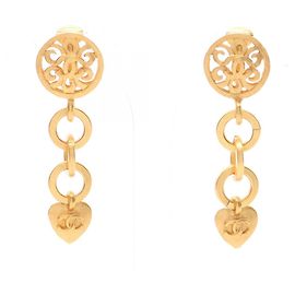Boucles d'oreilles clips en plaqué or Chanel Coco Mark Doré
