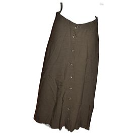 Falda maxi Max Mara caqui con botones Caqui