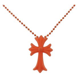Collar Chrome Hearts Goma Naranja Auth 138899M Naranja