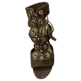 Christian Dior Khaki Leather Sandals Khaki
