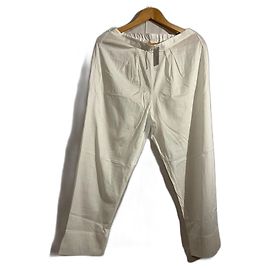 Eres White Cotton Pants White