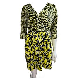 Diane Von Furstenberg Abito in seta Nollie DvF giallo e blu navy Giallo Blu navy