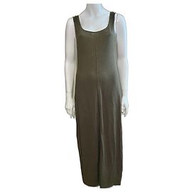 Robe maxi olive en viscose tricotée de La Perla Vert olive