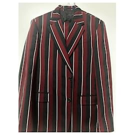 Versace-Terno listrado Versace-Preto,Branco,Vermelho