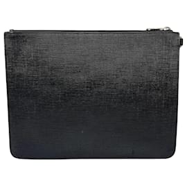Givenchy-Givenchy Men's Rainbow Logo Leather Clutch Bag-Black