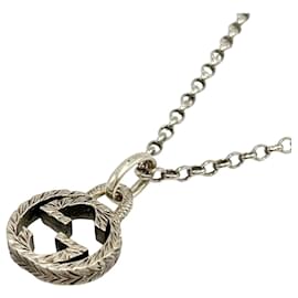 Gucci-Gucci Interlocking G Necklace in Sterling Silver-Silvery
