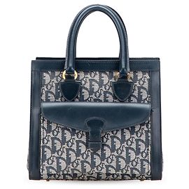 Dior Blau Diorissimo Trotter Canvas Tote Blau Marineblau