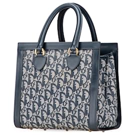 Dior-Dior Blue Diorissimo Trotter Canvas Tote-Blue,Navy blue