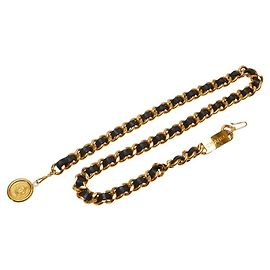 Cinturón de cadena Medallion Coco Mark 31 Rue Cambon de Chanel Negro Dorado