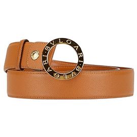 Bulgari Bvlgari Brown Leather Men's Belt Brown
