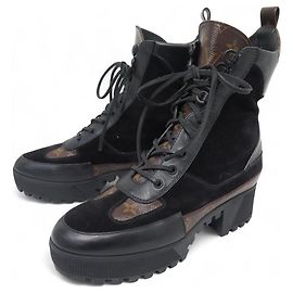 LOUIS VUITTON DESERT BOOTS LAUREATE MONOGRAM 1A4XXU 42 BOOTS Black