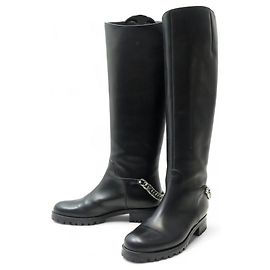 BOTAS CATE 37 EN CUERO NEGRO & BOTAS CON CADENA CHRISTIAN LOUBOUTIN Negro