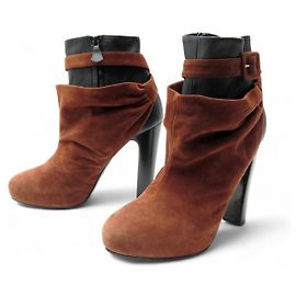 Hermès BOTAS HERMES TAMANHO 39 EM COURO E SUEDE BICOLOR SACO BOTAS Outro