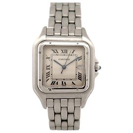 RELÓGIO CARTIER PANTHERE GM 130000C QUARTZ 41 MM AÇO + CAIXA Prata