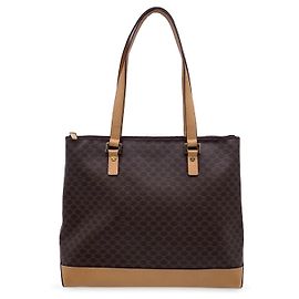 Céline Bolsa tote de tecido vintage Celine Macadam Marrom