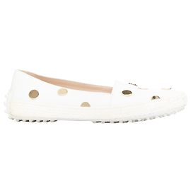 Mocasines de lunares en oro blanco Tod's Blanco