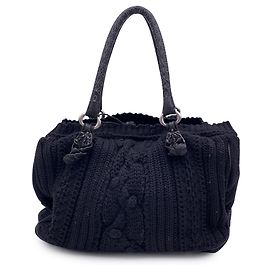 Ermanno Scervino Wool Tote Bag Black