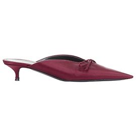 Mule in raso bordeaux con fiocco Balenciaga Rosso Bordò