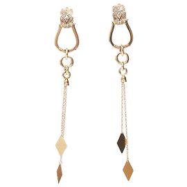 Orecchino a clip con catena e charm in oro Etro D'oro Metallico