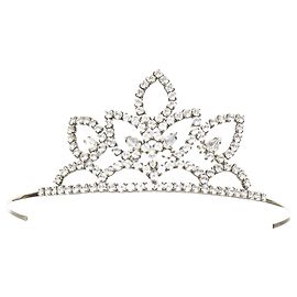 Tiara di cristallo Saint Laurent Argento Metallico