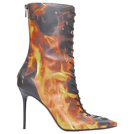 Botas de renda corset chama Balmain Preto