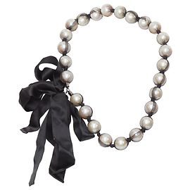 Collier princesse en perles et ruban Lanvin Noir