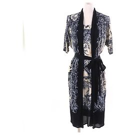 Robe en Chiffon FANTAISIE PITTORESQUE d'Hermès Bleu