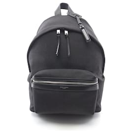 Yves Saint Laurent Saint Laurent Paris CITY MINI BACKPACK Canvas Leather Backpack Black
