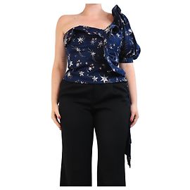 Self portrait Blue sequin embellished top - size UK 14 Blue