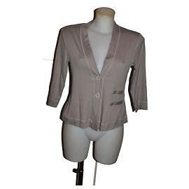 Cárdigan de algodón Fabiana Filippi gris Beige Gris