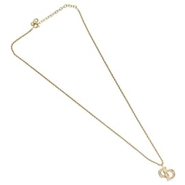 Christian Dior CD Anhänger Halskette Vergoldet Golden