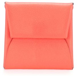 Monedero Hermès Bastia Verso en cuero de cabra rosa Rosa