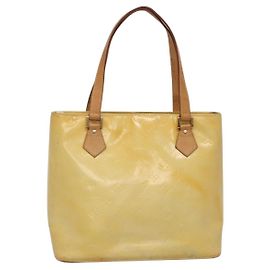 LOUIS VUITTON Sac à main Monogram Vernis Houston Gris M91053 LV Auth BA5516 Gris