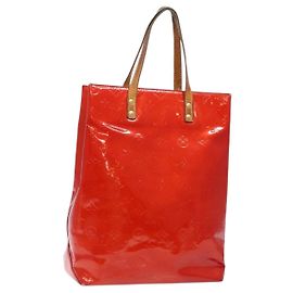 LOUIS VUITTON Monogram Vernis Reade MM Sac à main Rouge M91086 LV Auth bs28811 Rouge