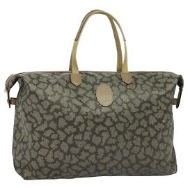 Saint Laurent Bolsa Tote de couro cinza Auth 135196 Marrom