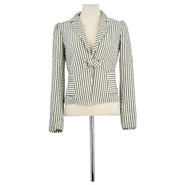 Diane Von Furstenberg Blazer de Algodón Blanco Blanco