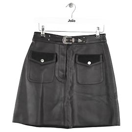 Maje Black leather mini skirt Black