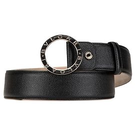 Bulgari Bvlgari B.zero1 Herren-Gürtel Schwarz Silber